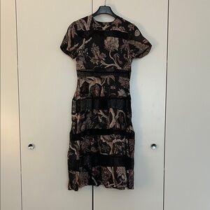 Zimmerman Floral Lace Panel Elegant Black Floral Dress